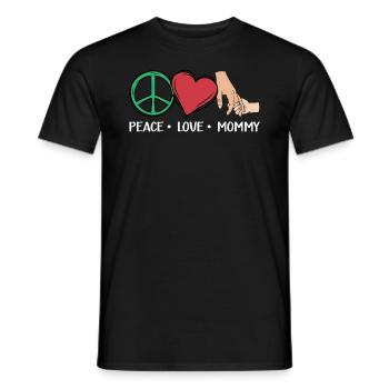 Frieden Liebe Mama | Muttertag Geschenk | Mama - Männer T-Shirt - Schwarz - Vorne - AI Model Male 178 light (178cm)