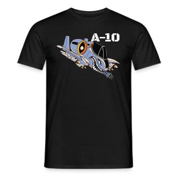 A-10 Warthog Milit�rflugzeug A10 Thunderbird A10 - Männer T-Shirt - Schwarz - Vorne - AI Model Male 178 light (178cm)