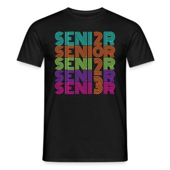 Retro Vintage Neon Senior 2023 | Senior High Gift - Männer T-Shirt - Schwarz - Vorne - AI Model Male 178 light (178cm)