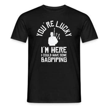 Lustiger Dudelsackspieler Dudelsackspieler - Männer T-Shirt - Schwarz - Vorne - AI Model Male 178 light (178cm)