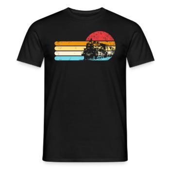 Zug -Motor Retro -Zugleiter Vintage -Zug - Männer T-Shirt - Schwarz - Vorne - AI Model Male 178 light (178cm)