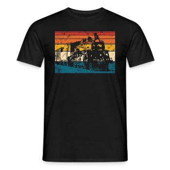 Zug -Motor Retro -Zugleiter Vintage -Zug - Männer T-Shirt - Schwarz - Vorne - AI Model Male 178 light (178cm)