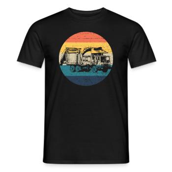 M�llwagen Retro M�llwagen Kinder M�llwagenVintage - Männer T-Shirt - Schwarz - Vorne - AI Model Male 178 light (178cm)