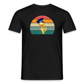 policeman policewoman order law enforcement officers police - Men's T-Shirt - black - Front - AI Model Male 178 light (178cm)