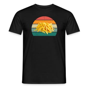 pommes Frites Kartoffel Kartoffeln Frittieren - Männer T-Shirt - Schwarz - Vorne - AI Model Male 178 light (178cm)