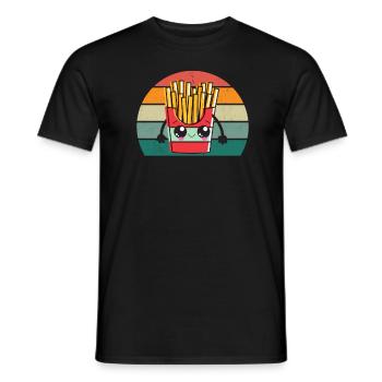 pommes Frites Kartoffel Kartoffeln Frittieren - Männer T-Shirt - Schwarz - Vorne - AI Model Male 178 light (178cm)