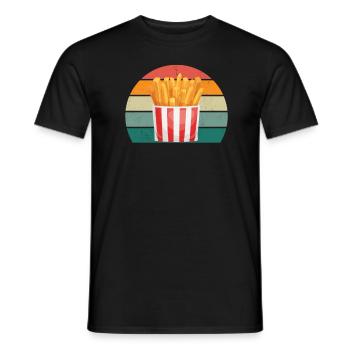 pommes Frites Kartoffel Kartoffeln Frittieren - Männer T-Shirt - Schwarz - Vorne - AI Model Male 178 light (178cm)