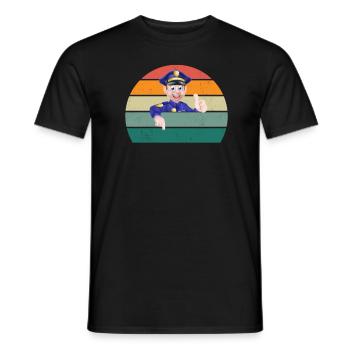 policeman policewoman order law enforcement officers police - Men's T-Shirt - black - Front - AI Model Male 178 light (178cm)