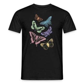 Bunte Schmetterlinge - Männer T-Shirt - Schwarz - Vorne - AI Model Male 178 light (178cm)