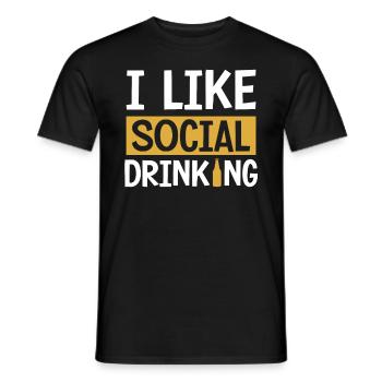 J’adore boire | sociale Chemise Beer Lovers | - T-shirt homme - noir - Devant - AI Model Male 178 light (178cm)