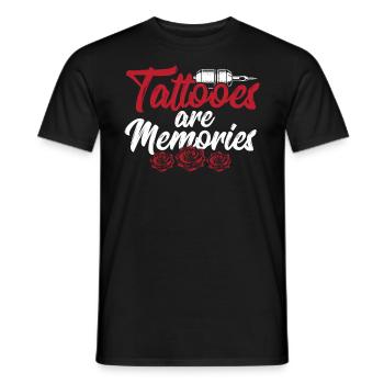 Tattoos Sind Erinnerungen Künstlerische - Männer T-Shirt - Schwarz - Vorne - AI Model Male 178 light (178cm)
