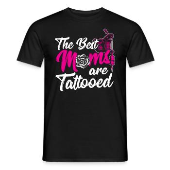 Die Besten Mütter Sind Tätowiert Künstlerische - Männer T-Shirt - Schwarz - Vorne - AI Model Male 178 light (178cm)