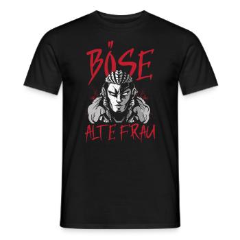 BÖSE ALTE FRAU Tattoo-Thema - Männer T-Shirt - Schwarz - Vorne - AI Model Male 178 light (178cm)