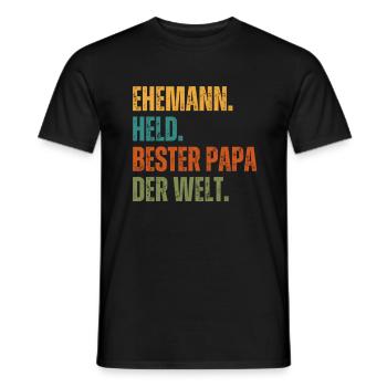 Ehemann Held bester Papa der Welt Geschenk - Männer T-Shirt - Schwarz - Vorne - AI Model Male 178 light (178cm)