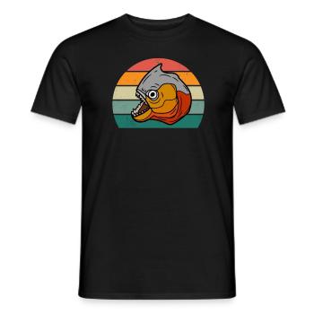 Piranha poisson dangereux poisson prédateur rivière - T-shirt homme - noir - Devant - AI Model Male 178 light (178cm)