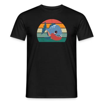 Piranha dangerous fish fish predatory fish river - Men's T-Shirt - black - Front - AI Model Male 178 light (178cm)