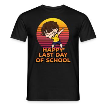 Happy last day of school Funny polka dot - Men's T-Shirt - black - Front - AI Model Male 178 light (178cm)