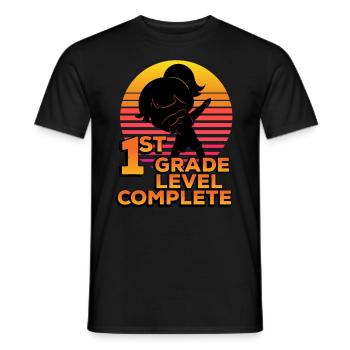 1ère classe Niveau Silhouette complète point fin - T-shirt homme - noir - Devant - AI Model Male 178 light (178cm)