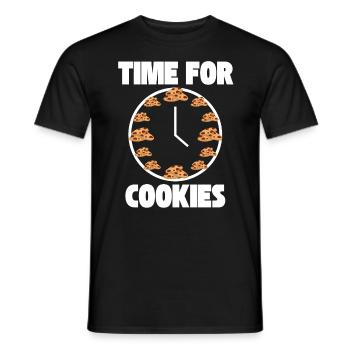Zeit für Kekse Uhrzeit Gebäck - Männer T-Shirt - Schwarz - Vorne - AI Model Male 178 light (178cm)