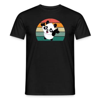 Pandas Pandabär Pandabären Bambusblätter Panda - Männer T-Shirt - Schwarz - Vorne - AI Model Male 178 light (178cm)