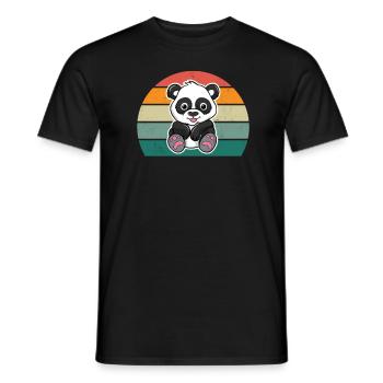 Pandas Pandabär Pandabären Bambusblätter Panda - Männer T-Shirt - Schwarz - Vorne - AI Model Male 178 light (178cm)