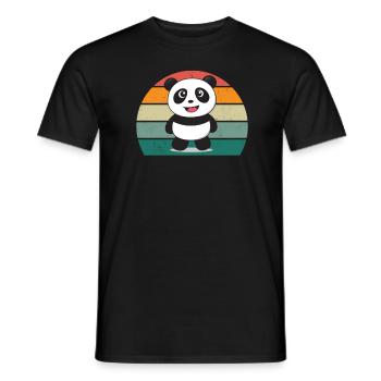 Pandas Pandabär Pandabären Bambusblätter Panda - Männer T-Shirt - Schwarz - Vorne - AI Model Male 178 light (178cm)