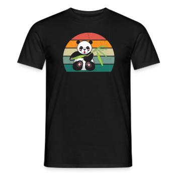 Panda Panda Bear Panda Bears Bamboo Leaves Panda - Men's T-Shirt - black - Front - AI Model Male 178 light (178cm)