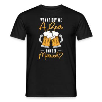 Boire de la bière Amoureux de la bière de couple - T-shirt homme - noir - Devant - AI Model Male 178 light (178cm)
