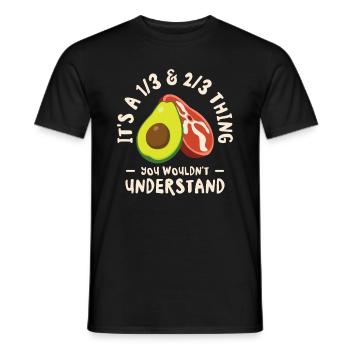 Keto Diet Avocat Fruit Ketogenic Diet Viande - T-shirt homme - noir - Devant - AI Model Male 178 light (178cm)