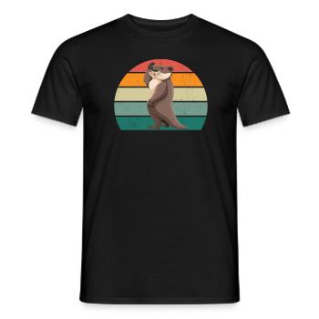 Loutre géante naine Loutre Loutre Loutre Loutre Loutre - T-shirt homme - noir - Devant - AI Model Male 178 light (178cm)