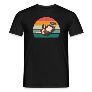Loutre géante naine Loutre Loutre Loutre Loutre Loutre - T-shirt homme - noir - Devant - AI Model Male 178 light (178cm)