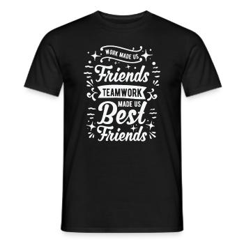 Collègue de travail Meilleur ami Travail d’équipe au bureau - T-shirt homme - noir - Devant - AI Model Male 178 light (178cm)