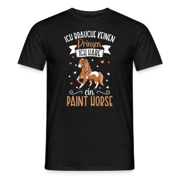 Ich brauche keinen Prinzen - Paint Horse - Männer T-Shirt - Schwarz - Vorne - AI Model Male 178 light (178cm)