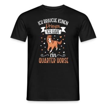Ich brauche keinen Prinzen - Quarter Horse - Männer T-Shirt - Schwarz - Vorne - AI Model Male 178 light (178cm)