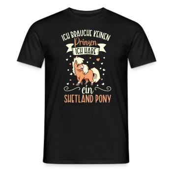 Ich brauche keinen Prinzen - Shetland Pony - Männer T-Shirt - Schwarz - Vorne - AI Model Male 178 light (178cm)