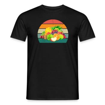 Fruit Fruits Strawberry Melon Orange Cherry Fruit - Men's T-Shirt - black - Front - AI Model Male 178 light (178cm)