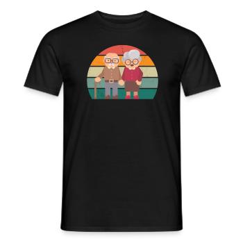Grand-père Opi Grand-père, grand-mère Grands-parents Petits-enfants Grand-mère - T-shirt homme - noir - Devant - AI Model Male 178 light (178cm)