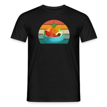 Fruit Fruits Strawberry Melon Orange Cherry Fruit - Men's T-Shirt - black - Front - AI Model Male 178 light (178cm)