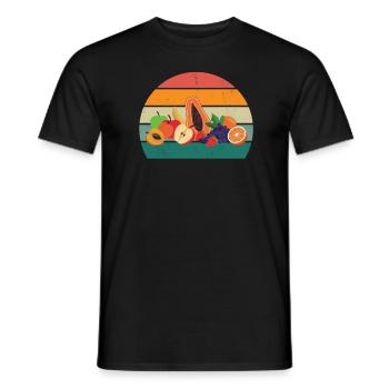 Frucht Früchte Erdbeere Melone Orange Kirsche Obst - Männer T-Shirt - Schwarz - Vorne - AI Model Male 178 light (178cm)