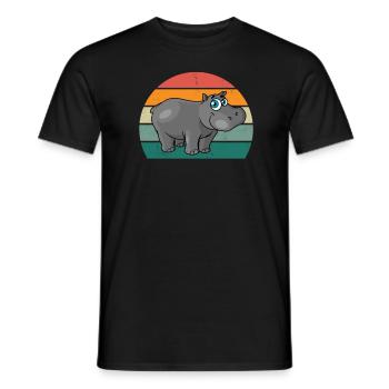 Hippopotame du Nil Hippopotames Hippopotames Nain Cheval - T-shirt homme - noir - Devant - AI Model Male 178 light (178cm)