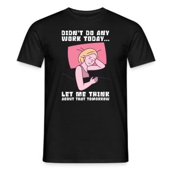 Prokrastinator Arbeit Schlafen Line Art Zeichnung - Männer T-Shirt - Schwarz - Vorne - AI Model Male 178 light (178cm)