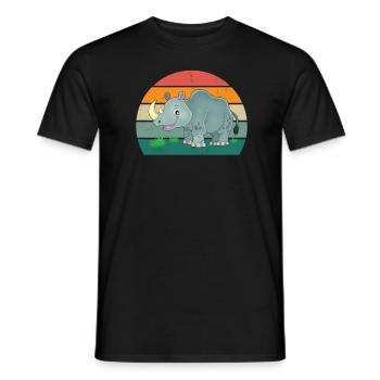Nashörner dickes Einhorn Afrika Tier Nashorn - Männer T-Shirt - Schwarz - Vorne - AI Model Male 178 light (178cm)