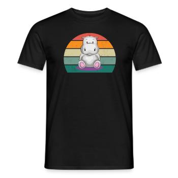 Hippopotame du Nil Hippopotames Hippopotames Nain Cheval - T-shirt homme - noir - Devant - AI Model Male 178 light (178cm)