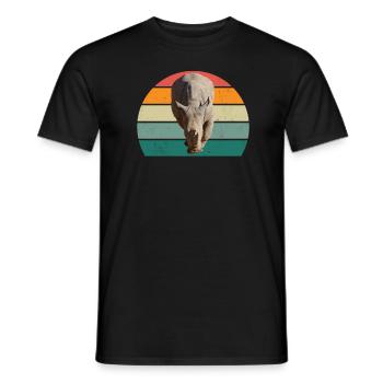 Nashörner dickes Einhorn Afrika Tier Nashorn - Männer T-Shirt - Schwarz - Vorne - AI Model Male 178 light (178cm)
