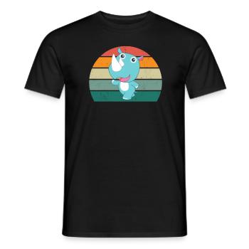 Nashörner dickes Einhorn Afrika Tier Nashorn - Männer T-Shirt - Schwarz - Vorne - AI Model Male 178 light (178cm)