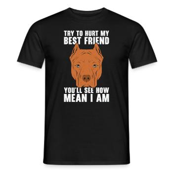 Mean Pet Pitbull Hundehalter American Bully - Männer T-Shirt - Schwarz - Vorne - AI Model Male 178 light (178cm)
