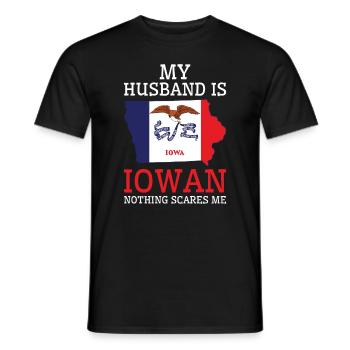Nothing Scares Me Iowan Husband Iowa - Men's T-Shirt - black - Front - AI Model Male 178 light (178cm)