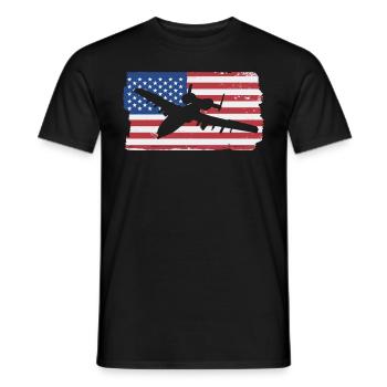 A-10 Warzenog Flugzeug American Flag A10 Warthog - Männer T-Shirt - Schwarz - Vorne - AI Model Male 178 light (178cm)
