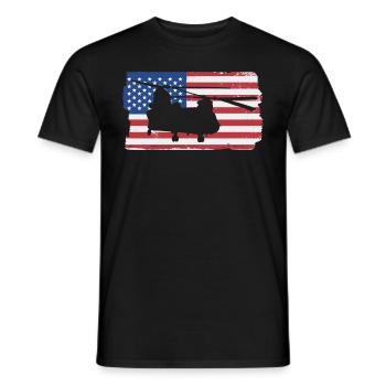CH47 Chinook Milit�rhubschrauber amerikanischer Fl - Männer T-Shirt - Schwarz - Vorne - AI Model Male 178 light (178cm)