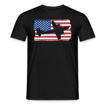 B-29 Superfording WWII Flugzeug American Flag B29 - Männer T-Shirt - Schwarz - Vorne - AI Model Male 178 light (178cm)